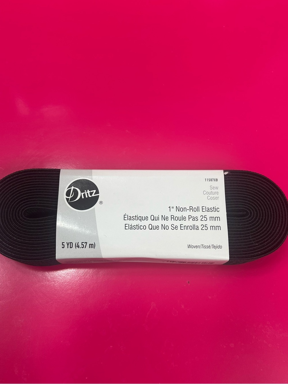 Dritz 1" Non-Roll Elastic Band in Black - 5 YD